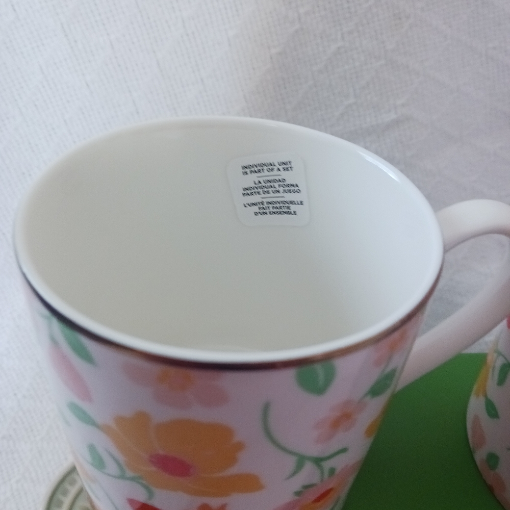 Kate Spade New York × Lenox Strawberry Garden Set of 2 Mugs Porcelain 12 oz - Picture 8 of 13